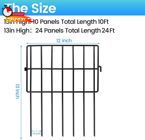 10 Pack Animal Barrier Fences, 1.5" Gap No Digging Garden Fence Panels, Metals B - Picture 2 of 12