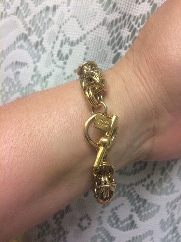Signed Vintage Anne Klein Gold-Tone Chain Link Bracelet Vintage 8 " - Picture 2 of 5