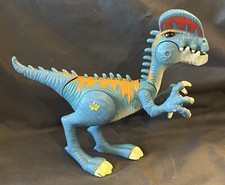 Jurassic World JW 7" Dilophosaurus Raptor w/ Lights  Sounds Blue Dinosaur Roars