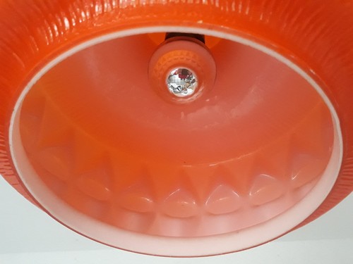 70s Vintage  Chrom Glas Hängelampe von Peill & Putzler, Orange 1970er - Bild 3 von 9