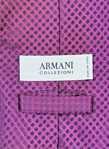 ARMANI COLLEZIONI Italy Cravatta uomo seta rossa con piccolo disegno a pois 58x3,75 - Foto 3 di 7