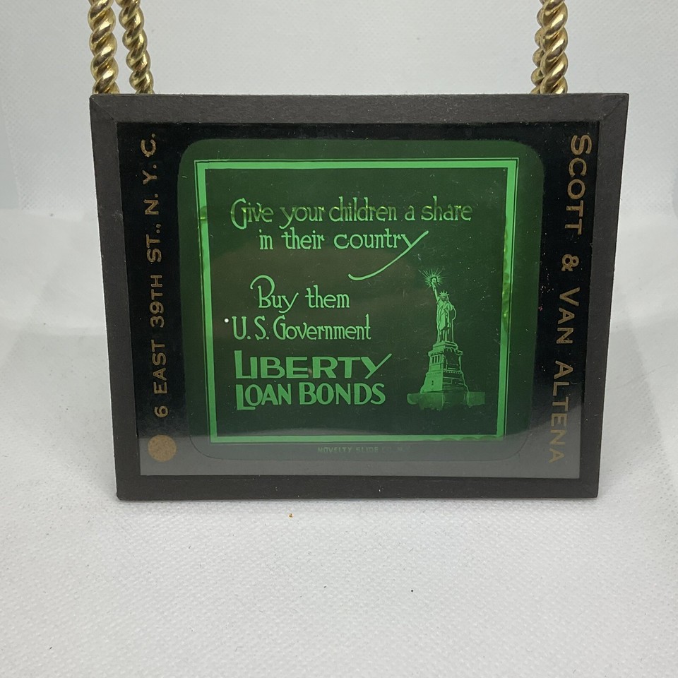 Magic Lantern Slide Statue Of Liberty Give Children Country Second