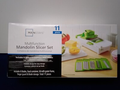 Mainstays Multi-Function Mandolin Slicer Set 11 Pieces Stainless Steel Blades