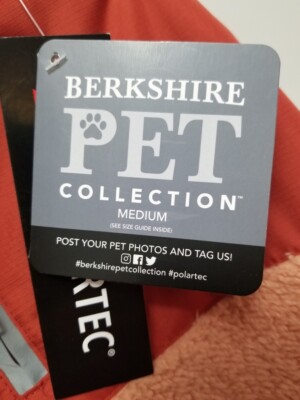 Berkshire Pet Polartec Dog Jacket Sherpa Fleece Windbreaker Yoke Medium Orange