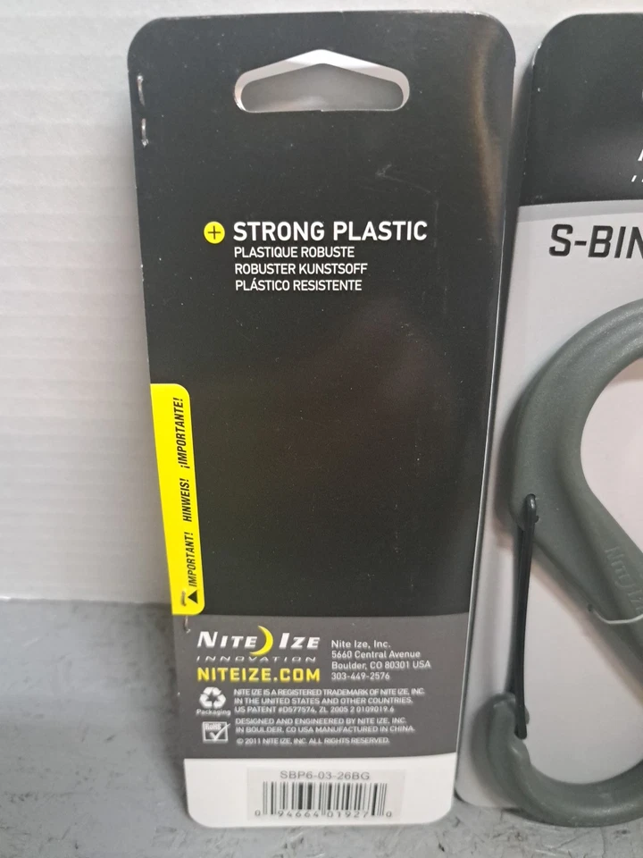 Mosquetón doble de plástico Nite Ize S-Biner #6 - gris (paquete de 2) Foto 3 de 4