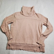 Alo Yoga Womens Haze Funnel Neck Sweatshirt Pink Fleece Pullover Large