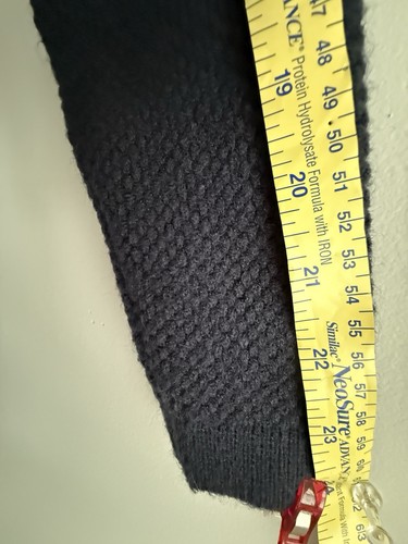 Cárdigan Ann Taylor Azul Marino con Borde a Rayas Tostadas en Cascada XSP Extra Pequeño Pequeño - Imagen 10 de 20