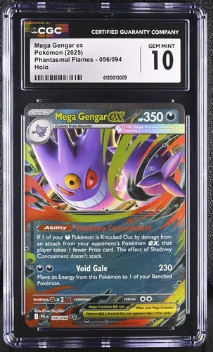 2025 Phantasmal Flames #056/094 Mega Gengar ex CGC 10