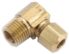 Pipe Fitting,Elbow,90-Degree,Lead Free Brass,1/4 Compressionx1/4 In. MPT - 75006