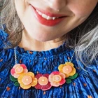 ERSTWILDER PRETTY POPPIES NECKLACE. JOCELYN PROUST. NEW IN BOX.