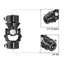 34 Dd X 34 36 Spline Universal Steering Shaft U-joint Coupling Alloy Steel 34 Dd X 34 36 Spline Universal Steering Shaft U-joint Coupling Alloy Steel