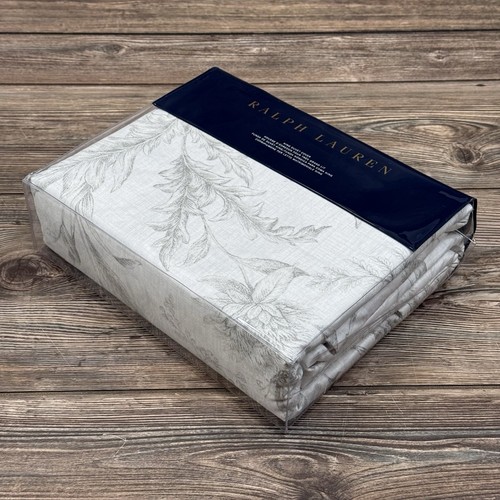 Ralph Lauren Genevieve Floral King Duvet Cover 100% Cotton Sateen Gray NWT $430 - Picture 3 of 9