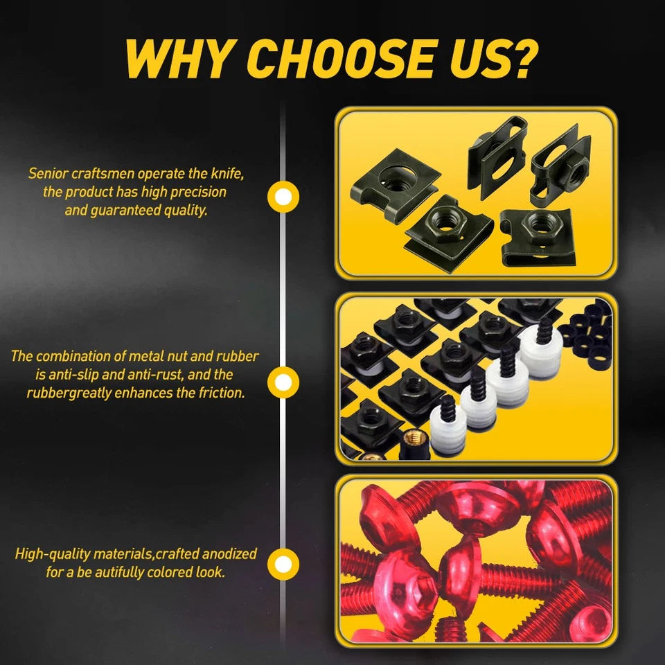 Carenagem completa vermelha 177 peças conjunto de parafusos 1-10X para motocicleta Kawasaki Suzuki - Imagem 4 de 4