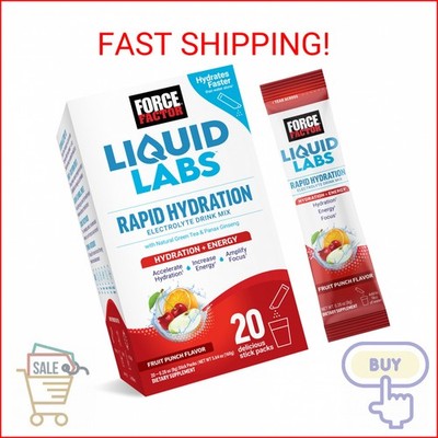 FORCE FACTOR Liquid Labs Energy Drink, Electrolytes Powder, Hydration Packets to
