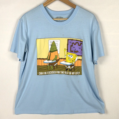 SpongeBob SquarePants T-Shirt Can I Be Excused Graphic Print Size L