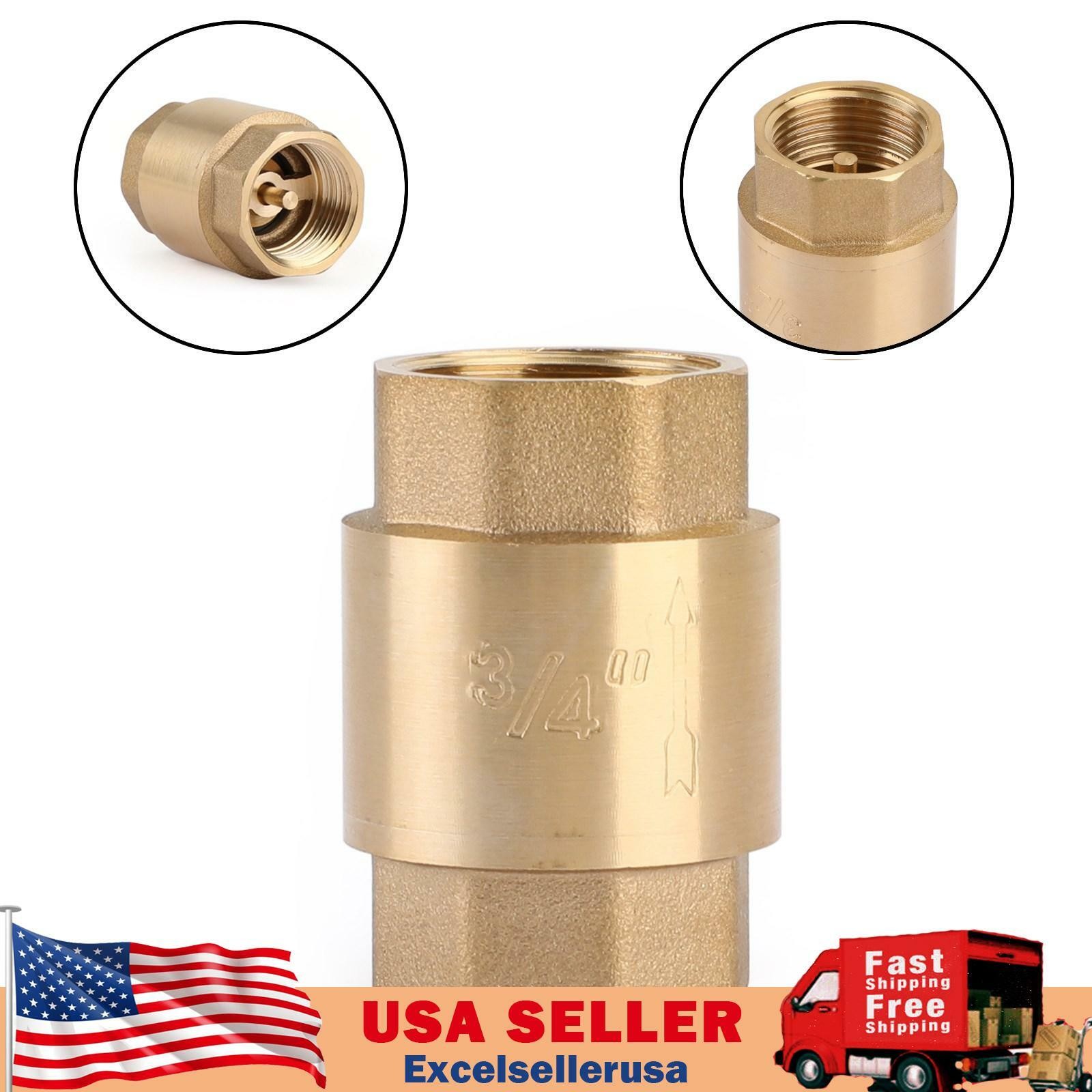 DN20 3/4" NPT In-Line Check Valve Brass Spring Loaded Inline 200PSI A7