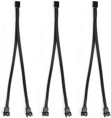 Aypzuke 3 Pack Computer PC PWM Fan Splitter Cable 1 to 2 (4 26 cm, Black