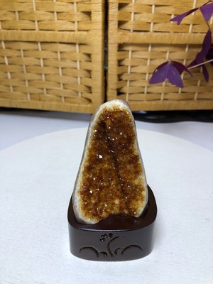 1.2LB Natural citrine Cluster quartz cluster crystal mineral specimen gift +base