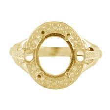 Semi Mount 12x10mm Oval Faceted Cut Engagement Ring Sterling Silver