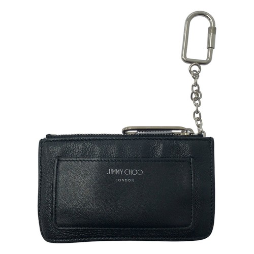 JIMMY CHOO Wallet Leather Black From Japan
