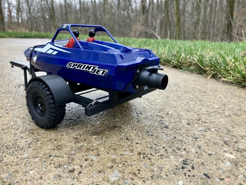 3D Printed RC Boat Trailer For Proboat SprintJet - Black - Single Axle - Picture 4 of 6