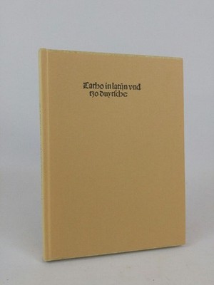 Cato in latein und deutsch übers. u. mit Kommentaren vers. von Werner Grebe. Bib