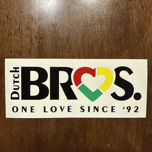 DUTCH Bros ONE Love ‘92 RASTA Clear GLOSSY Vintage STICKER Coffee HTF Original - Bild 1 von 2