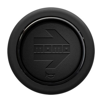 MOMO Motorsport Heritage Horn Button Round Black Leather - HORN/BLKLLG/HRTG