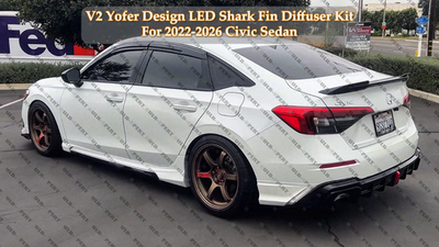 FOR 22-26 HONDA CIVIC SEDAN YOFER V2 PEARL WHITE LED REAR