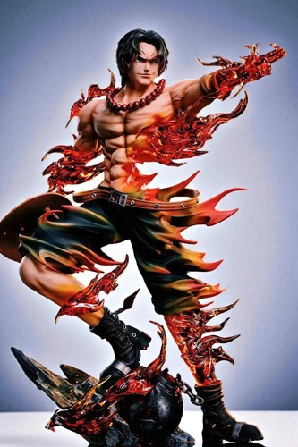 10" Portgas D. Ace Figur, One Piece Anime Modell Sammlerstück Geschenk mit Box - Bild 4 von 6