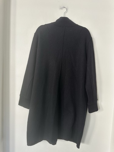 Eileen Fisher Black Wool Long Bomber Coat XL - Picture 6 of 8
