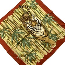 Auth Salvatore Ferragamo - Light Brown Brown Multi Scarf