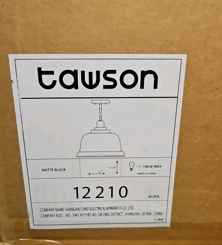 Tawson Modern Black Clear Glass Hanging Light 12210 Open Box New Original Packag - Picture 10 of 12