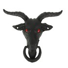 Scratch & Dent Black Enamel Cast Iron Baphomet Goat Head Decorative Doorknocker