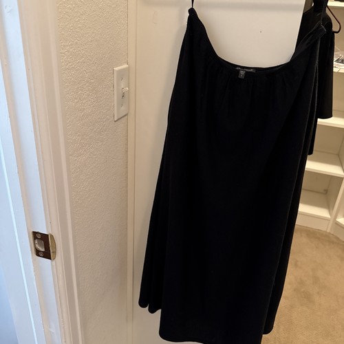 Eileen Fisher Black 100% Merino Wool Pull On Skirt Small - Picture 2 of 5