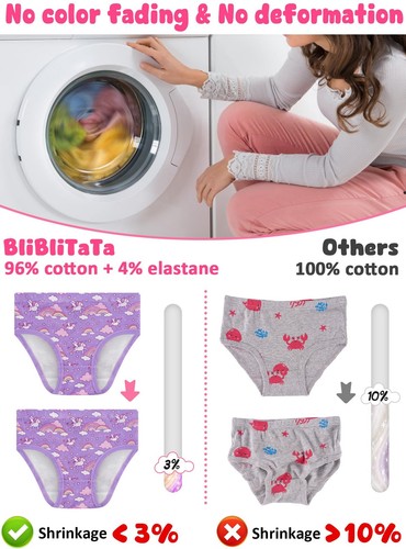 Girls' Underwear,Soft Cotton Tagless Panties for Toddlers' & Little Kids' Com... - Picture 5 of 7