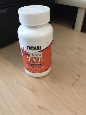 Now Eve Women's Multivitamin 90 Softgels Primrose, Cranberry, CoQ10, Green Tea