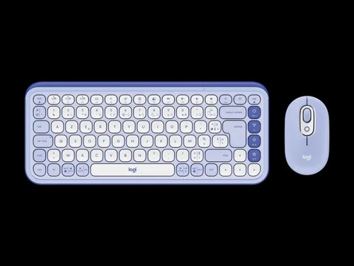 Logitech Pop Icon Combo Bezprzewodowa liliowa klawiatura i mysz Zestaw