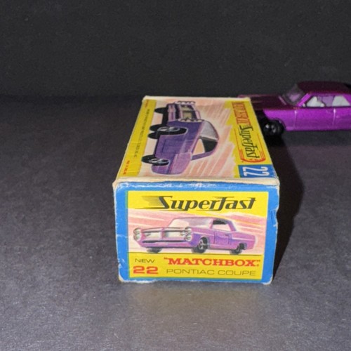 Matchbox Lesney 22 Pontiac GP auto giocattolo pressofusa superveloce con scatola originale - Foto 15 di 22
