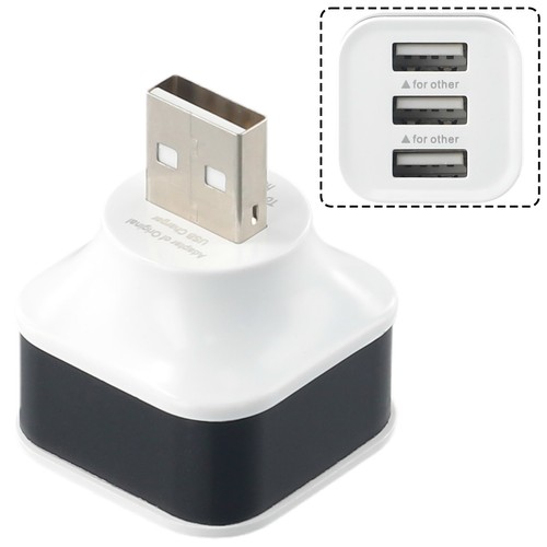Adaptateur USB élégant et or avec 3 ports et fonction de charge rapide - Photo 11 sur 36