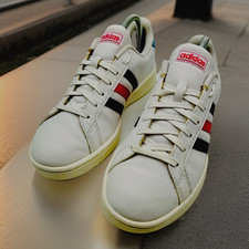 Adidas Women  s Grand Court EF9192 Energy Ink White Leather Lace Up Sneakers US 8