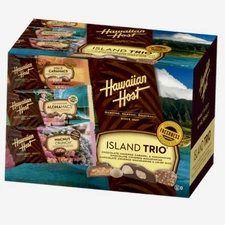 Hawaiian Host Island Trio Chocolate Covered Macadamia Nut Variety Box, 15 Packs