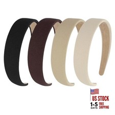 4 PCS 1 Inch Wide Hard Headbands, Plain Non Slip Hair Bands, Trendy Hair