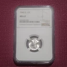 1940-S Mercury Dime NGC MS67 Pleasing Toning Older Style Holder KFK