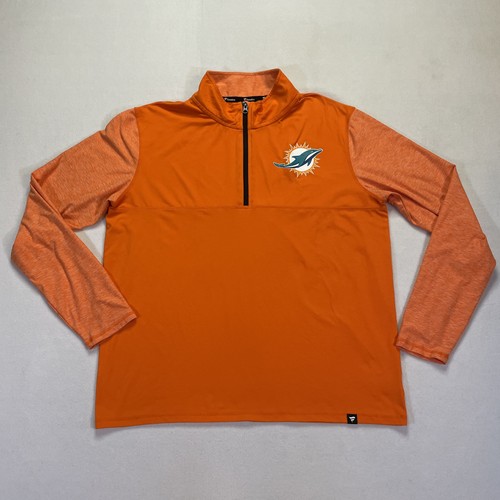 Miami Dolphins Shirt Mens XL Orange NFL Football Long Sleeve Pullover Fanatics