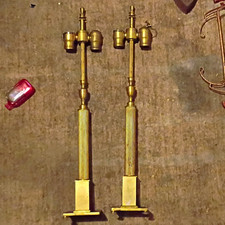 Vintage Pair Stiffel Brass Column Table Lamps Model 1787 Mid Century Neoclassica