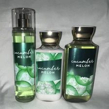 Bath Body Works Cucumber Melon Fine Fragrance Mist Lotion Shower Gel Wash