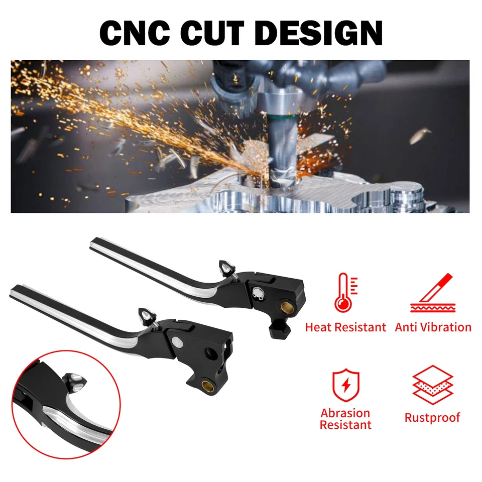 Black Brake Clutch Levers Fit For Harley Sportster Iron 883 1200 XL 48 72 04-13 - Image 4 of 4