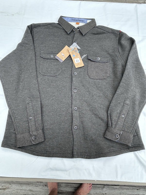 NWT Tailor Vintage PUREtec Cool Sherpa Fleece Shirt Jacket XL Charcoal Heather