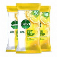 Dettol Cleaning Wipes 3 Pack Antibacterial Multi Surface Kitchen Bathroom Bundle